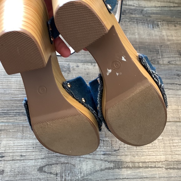 Platform chunky denim sandal heel. Comfort 1946 clogs - Picture 4 of 6